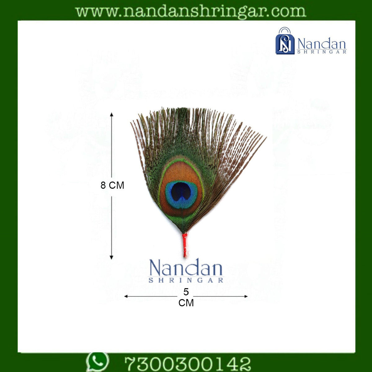 Blue-bordered single side mor pankh ki jod jewelry piece by Nandanshringars with intricate feather design.