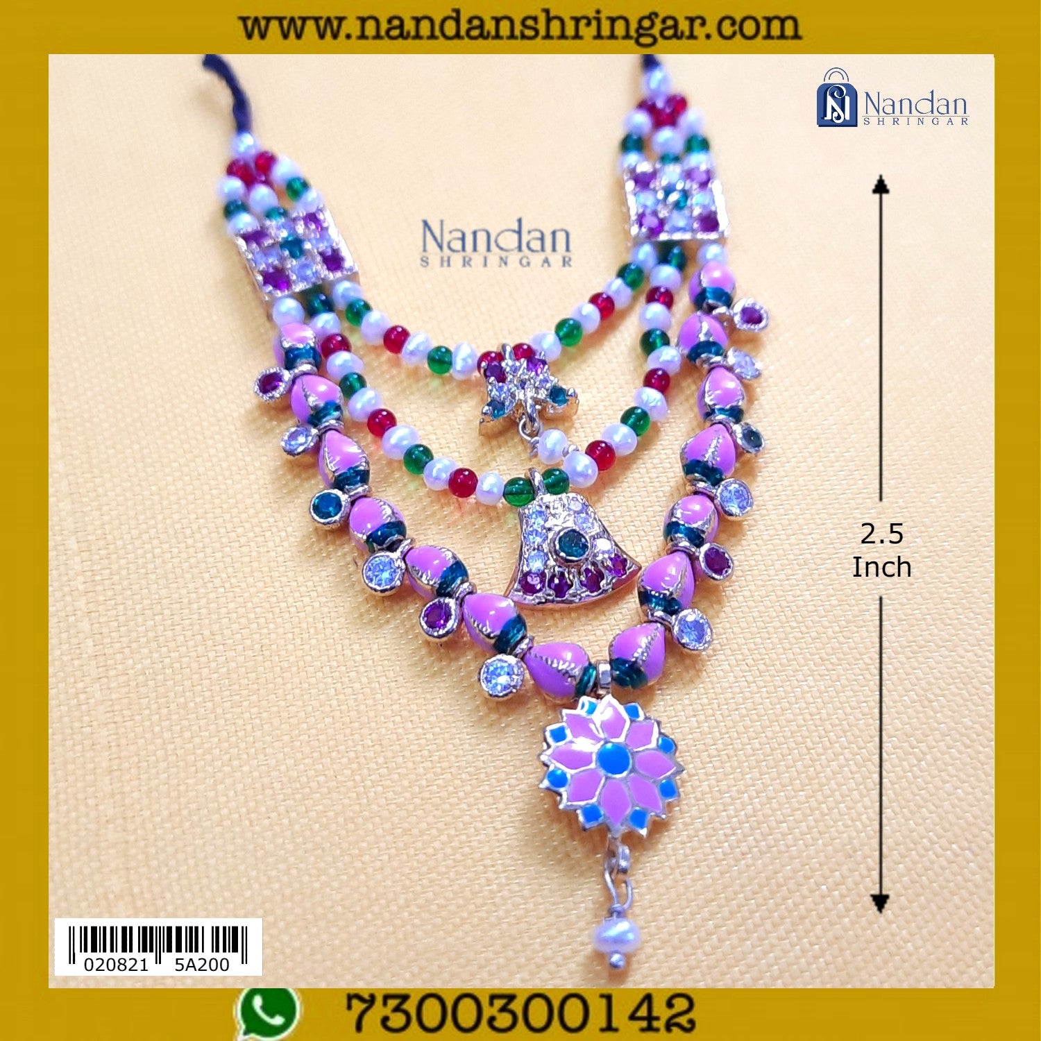 Janmashtami Special Haar (Silver, Real Pearl)