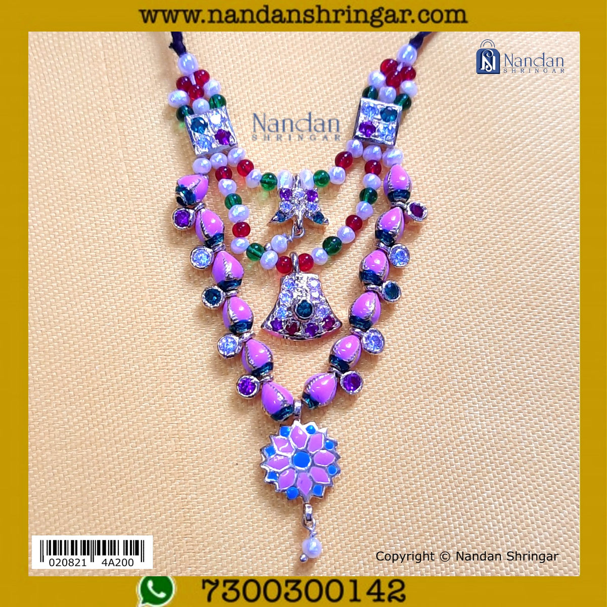 Janmashtami Special Haar (Silver, Real Pearl)