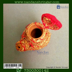 Small Khas Jhari Ji by Nandanshringars featuring a vibrant blue border and intricate traditional design.