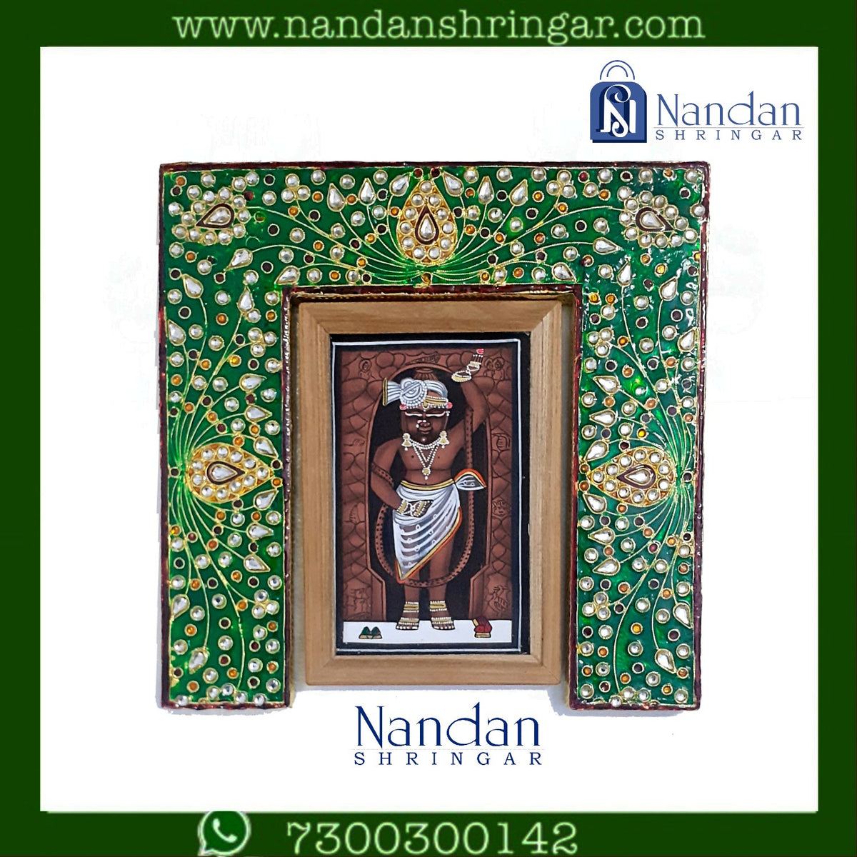 Reversible Meenakari Pithika jewelry piece by Nandanshringars featuring intricate colorful meenakari design.