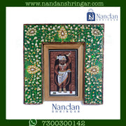 Reversible Meenakari Pithika jewelry piece by Nandanshringars featuring intricate colorful meenakari design.
