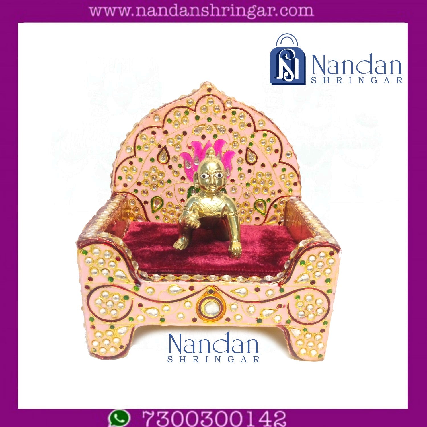 Meenakari Moti Laddu Gopal Sinhasan
