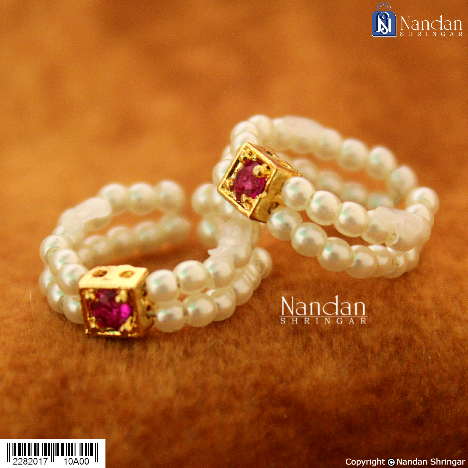 Con Manek Laddu Gopal Kada - Manek Moti (Silver) – nandanshringar