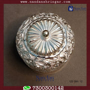 Fine silver Banta Ji figurine by Utsav Arts, showcasing detailed craftsmanship and traditional design on a decorative border.