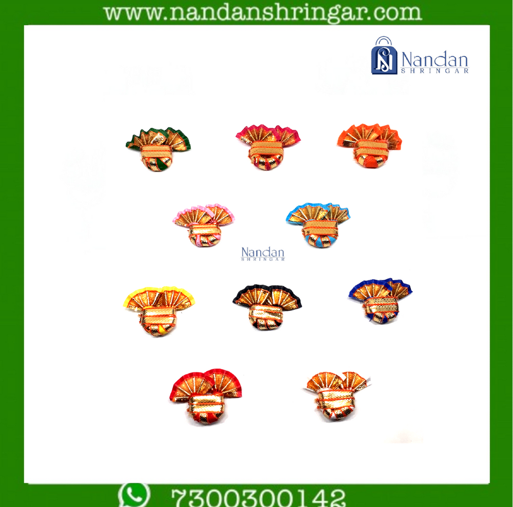 Dumala Zari Paag - Medium - Various Colors (Pack of 10) - nandanshringar
