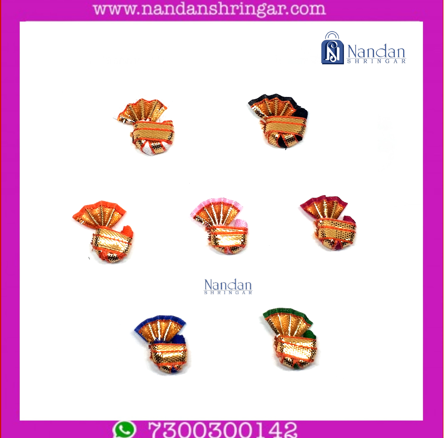 Feta Zari Paag - Small - Various Colors (Pack of 10) - nandanshringar