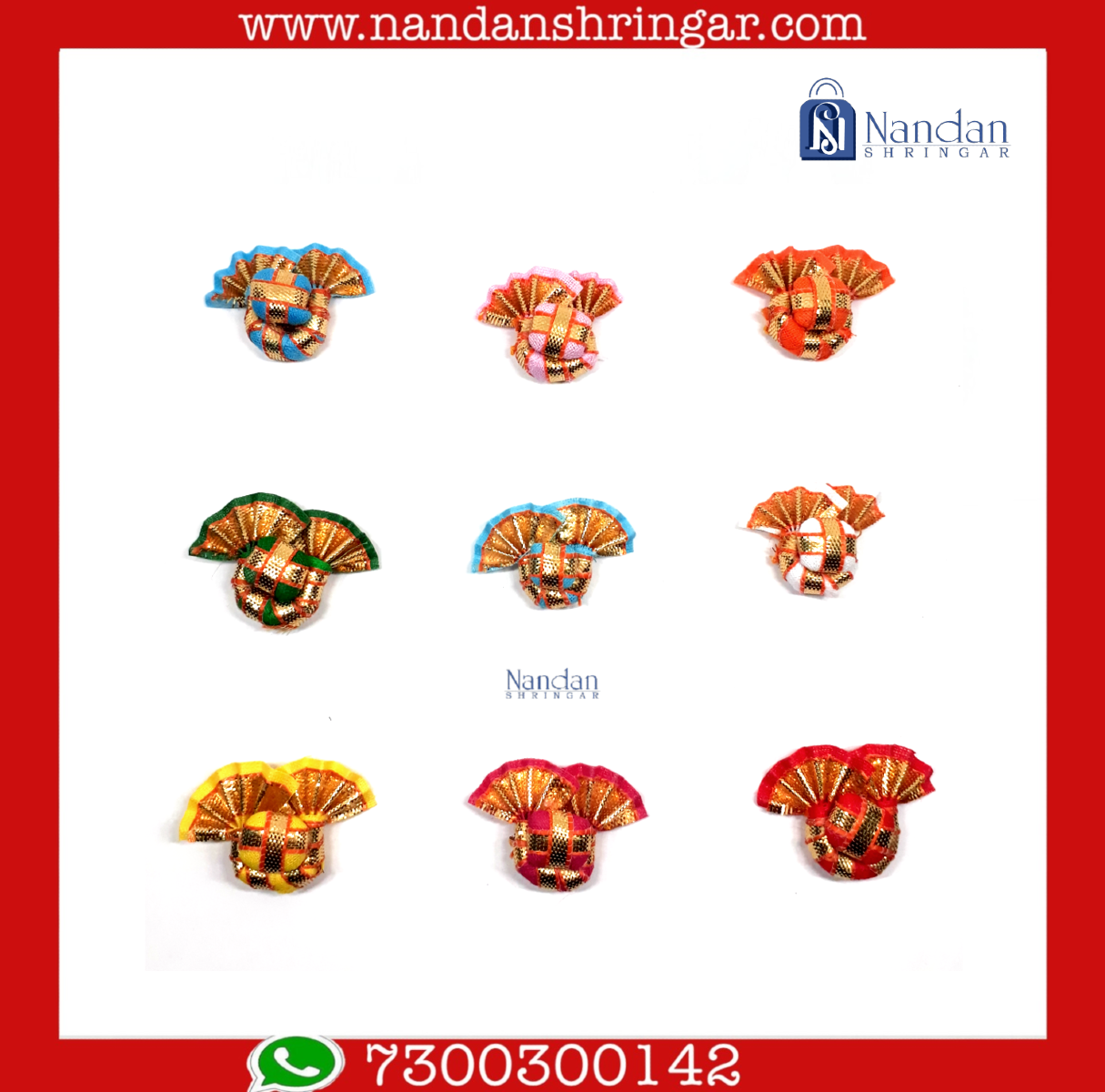 Kulhe Zari Paag - Chitra Ji - Medium - Various Colors (Pack of 10) - nandanshringar
