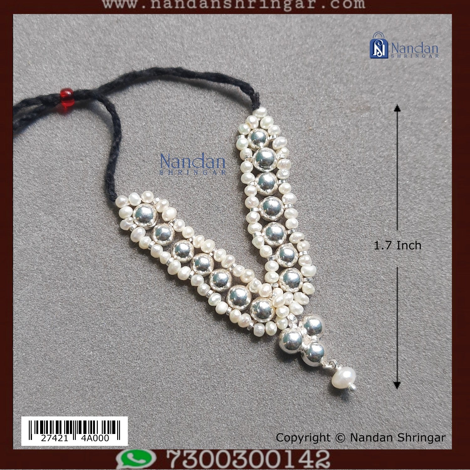Moti Mala Silver - Real Pearl (No 2)