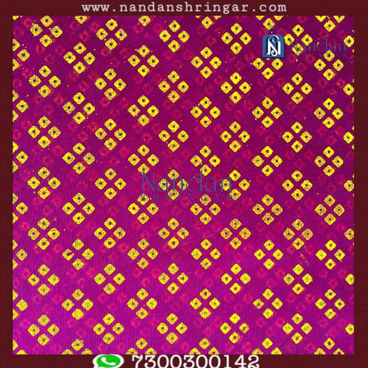 Magenta Choufuli Vastra from nandanshringars, showcasing intricate fabric texture and vibrant color.