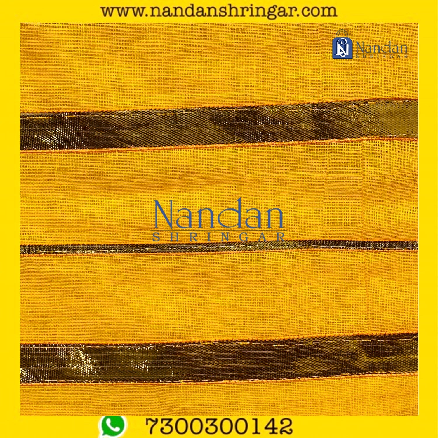 Orange Dhora Wala Special Zari Vastra by nandanshringars displayed with intricate zari detailing and rich texture.