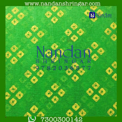 Choufuli Premium Vastra in green, featuring intricate patterns and fine fabric, by Nandanshringars.
