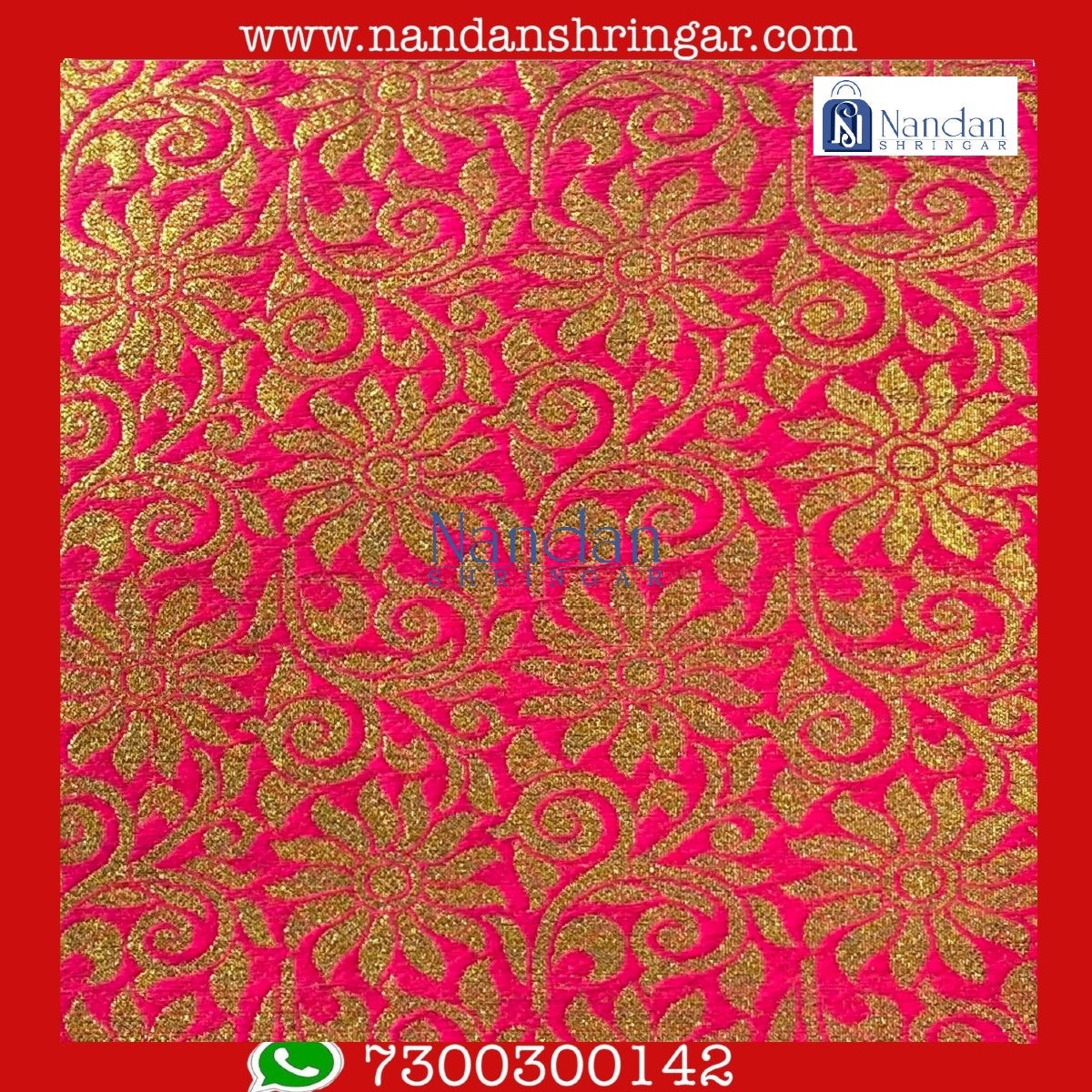 Pink designer Zari Vastra by Nandanshringars, showcasing intricate zari work and elegant draping.