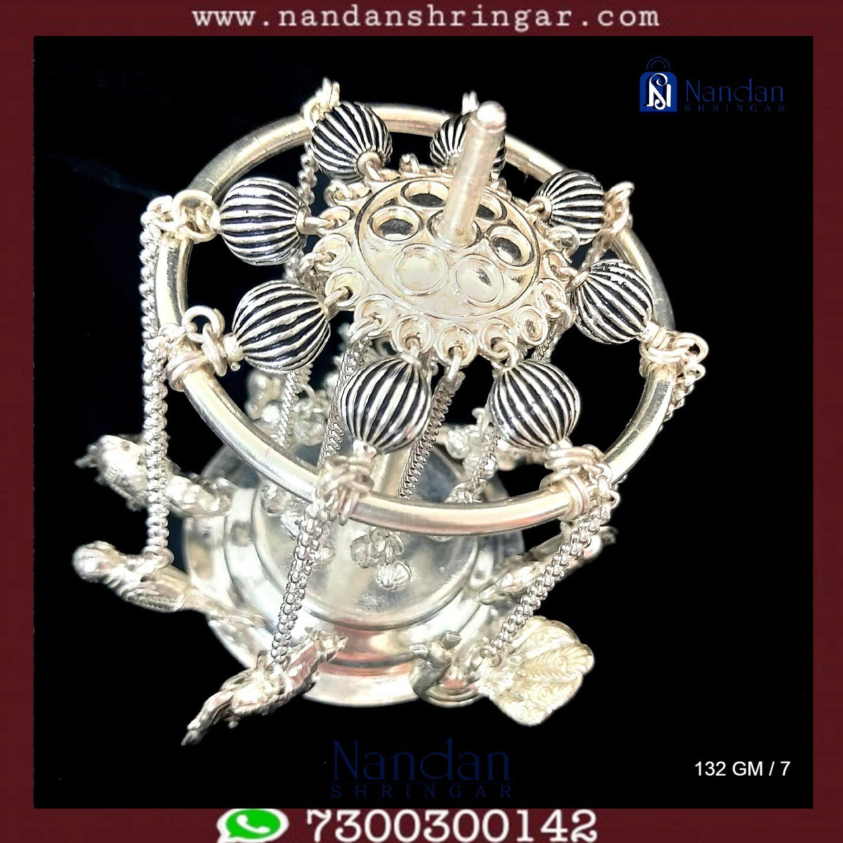 Fine silver Antique Chak Dol by Utsav Arts featuring intricate designs and traditional craftsmanship.