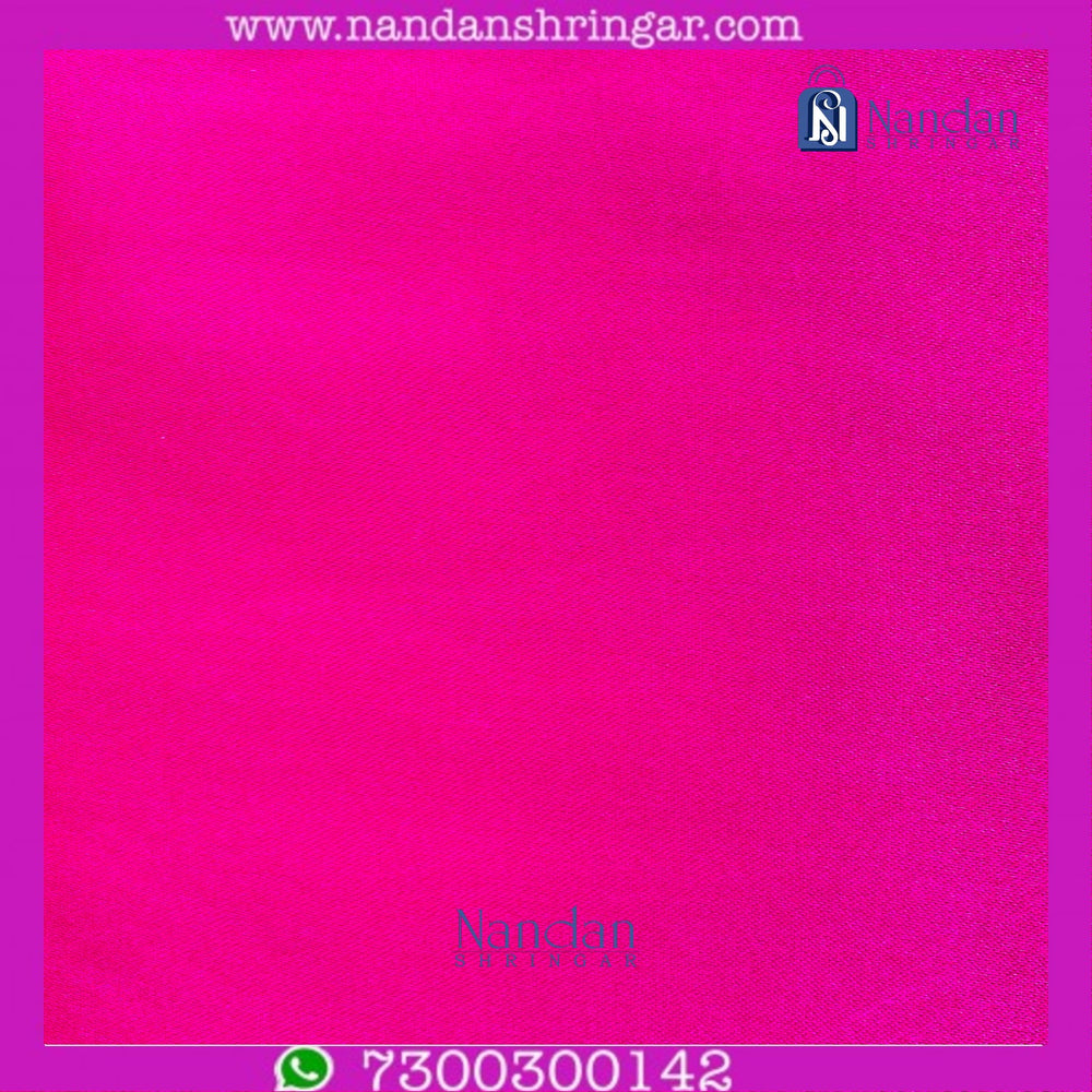 Pink satin vastra with intricate gold embroidery from Nandanshringars, displayed on a mannequin.