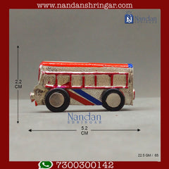 Fine silver bus sculpture by Utsav Arts, showcasing intricate details and craftsmanship in a traditional design.
