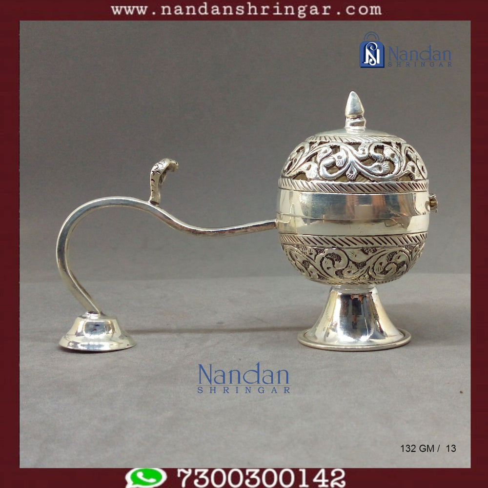 Fine silver Special Dhoop Aarti from Utsav Arts, featuring intricate design and traditional craftsmanship.