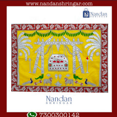 Special Embroidery Pichwai Silk (Nandotsav)