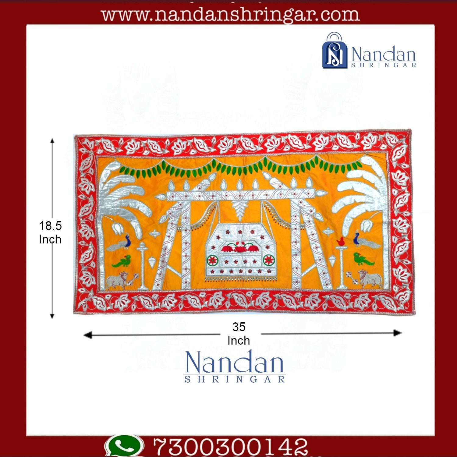 Special Embroidery Pichwai Silk (Nandotsav)