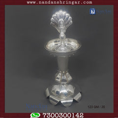 Mayur Fountain in fine silver by Utsav Arts, showcasing intricate design and elegant craftsmanship.