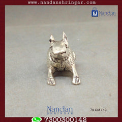 Fine silver rat figurine (Mushak) by Utsav Arts, showcasing intricate detailing and craftsmanship in a traditional design.