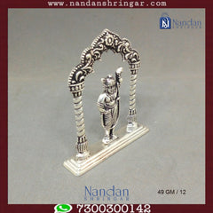 Fine silver Shreenath Ji Mangla idol by Utsav Arts, showcasing intricate details and craftsmanship in a serene pose.
