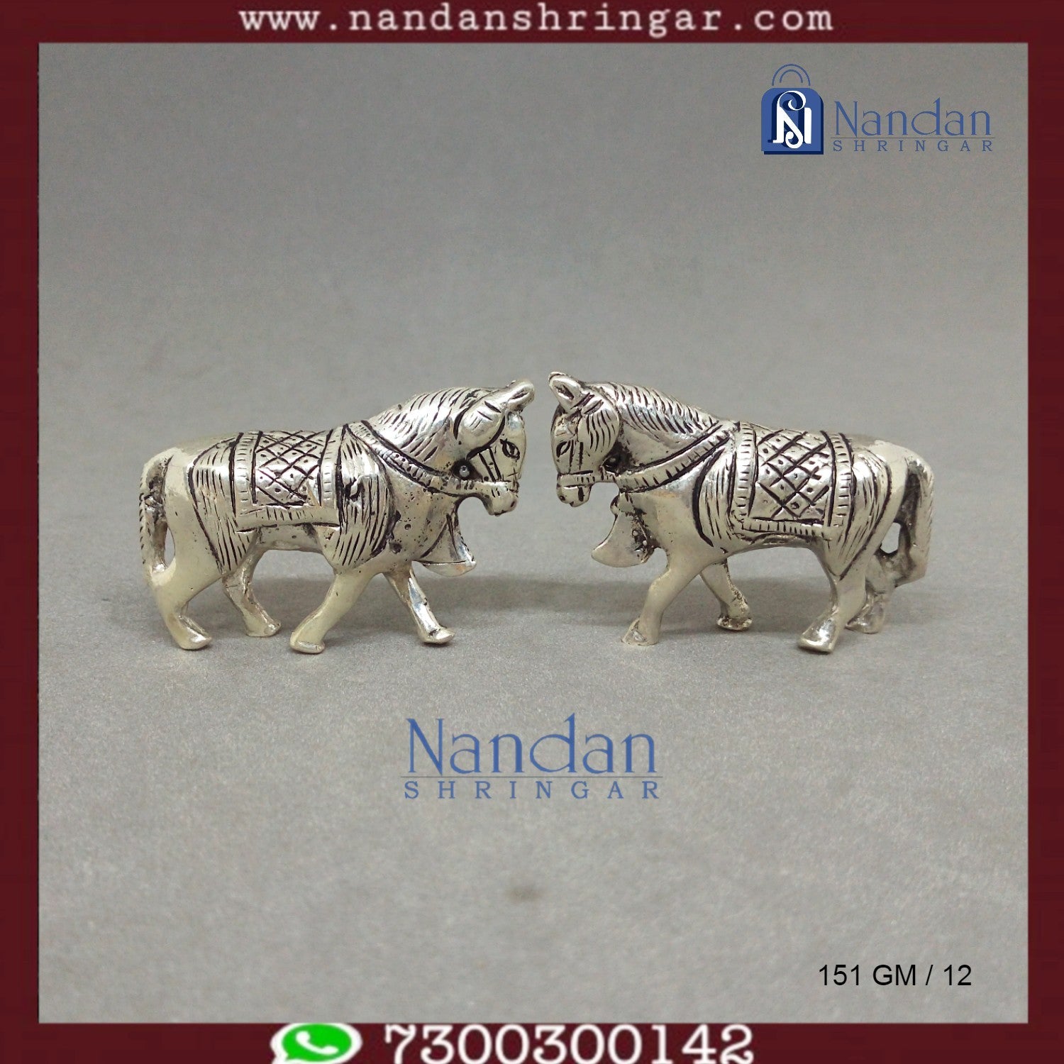 Horse Fine Silver - One Pair