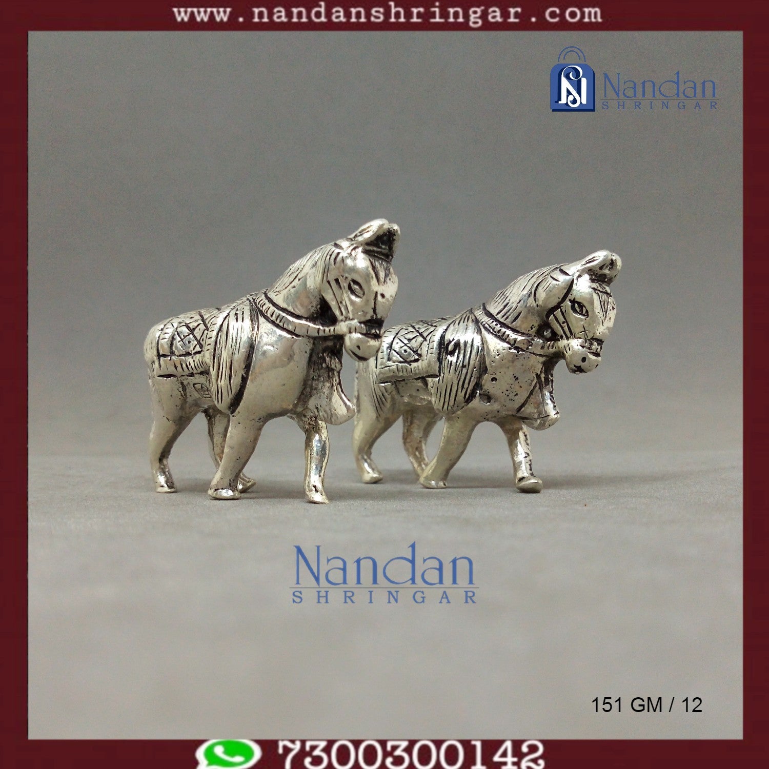 Horse Fine Silver - One Pair