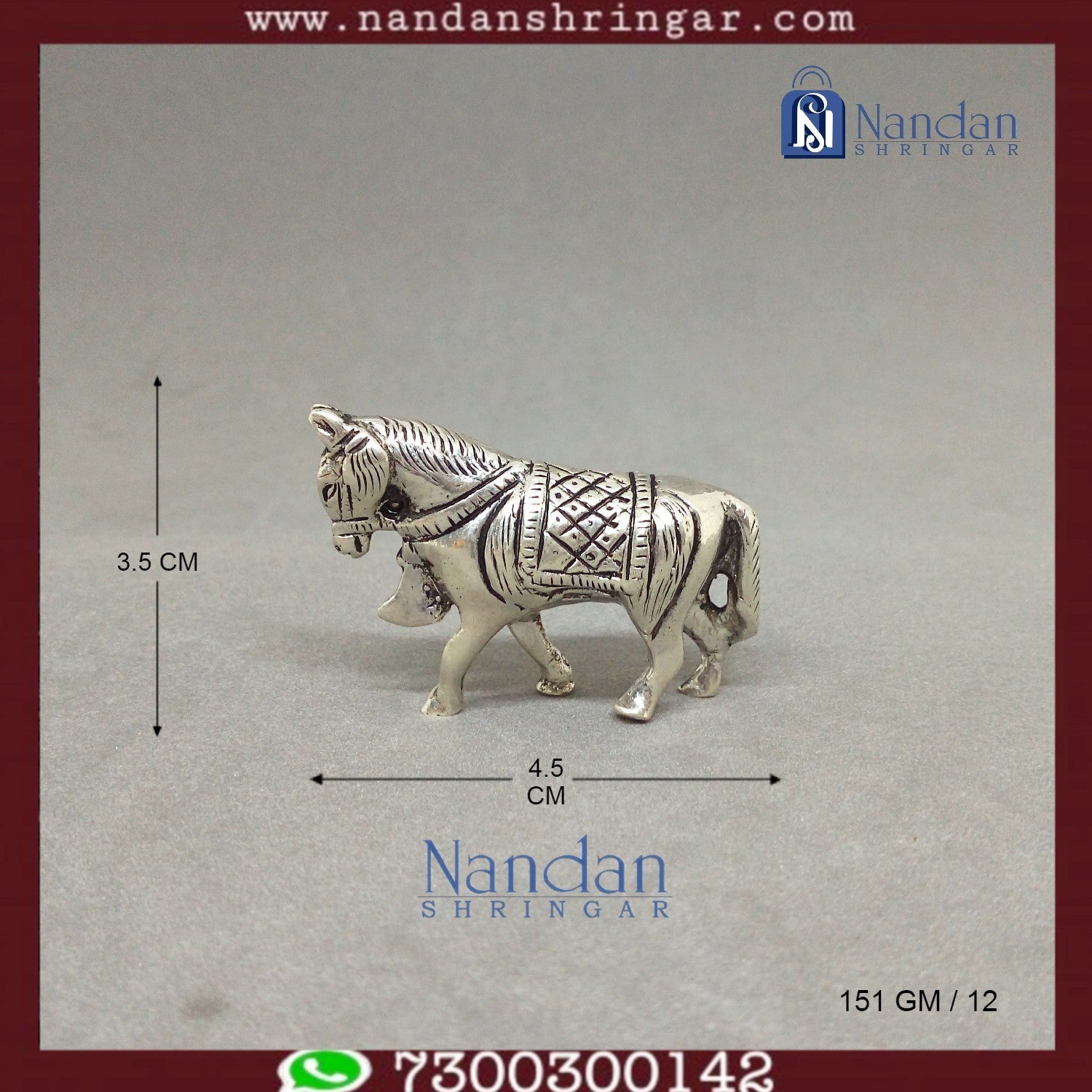 Horse Fine Silver - One Pair