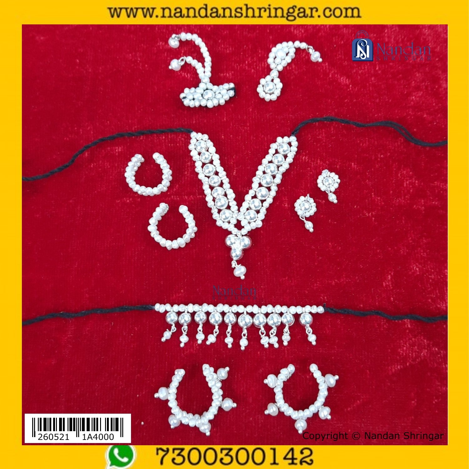 Premium Moti Jod (Real Pearl, Silver)