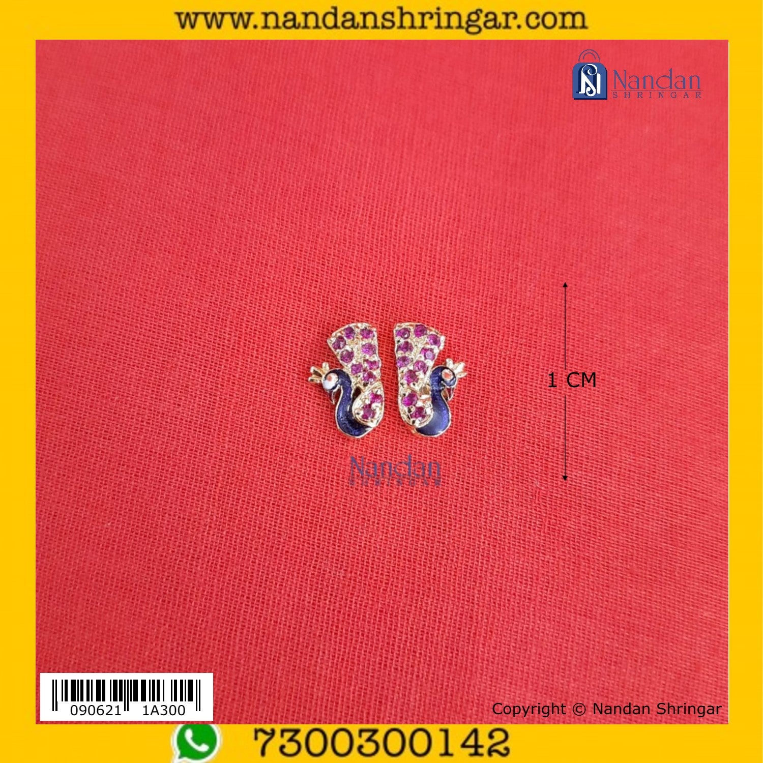 MayuraKrit Kundal - Silver (Manek)