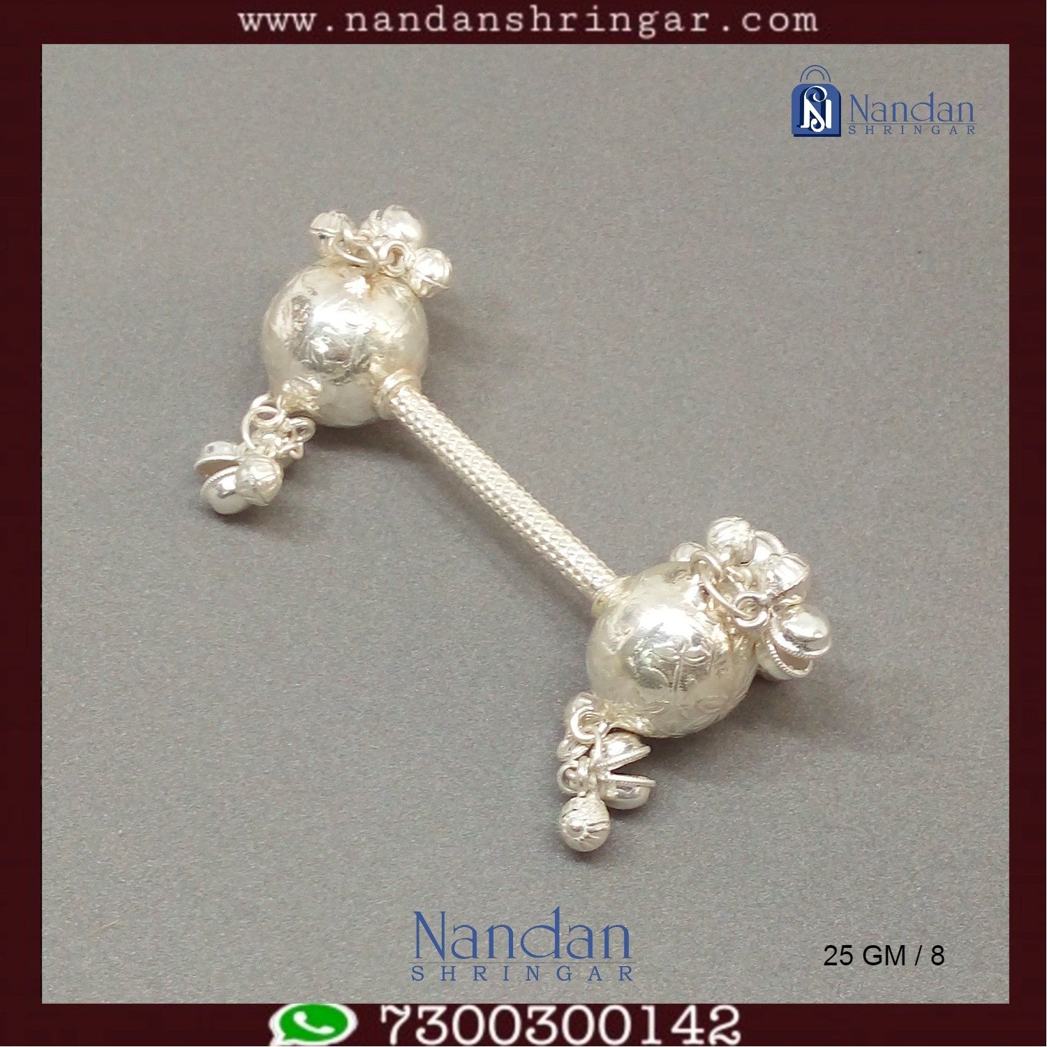 Fine silver Gugra from Utsav Arts, showcasing intricate design and craftsmanship in an elegant presentation.