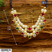 Silver Milma Haar by Nandanshringars featuring traditional intricate silver jewelry design.