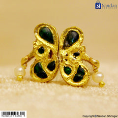 Jadaau MayuraKrit Kundal - Panna (Silver)