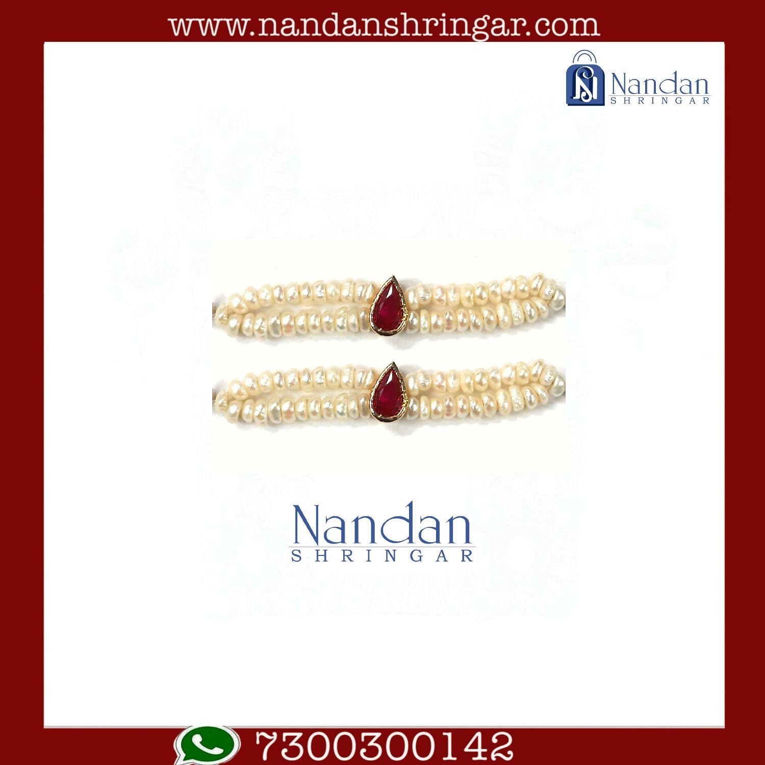 Bajuband - (Silver, Real Pearl)