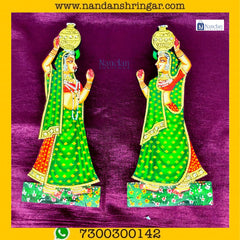 Green Gopi Matki pair from nandanshringars, showcasing traditional design and craftsmanship.