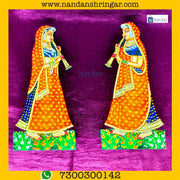 Gopi Shahnaai Pair in vibrant orange (Kesariya) from Nandan Shringsrs, showcasing intricate design and craftsmanship.