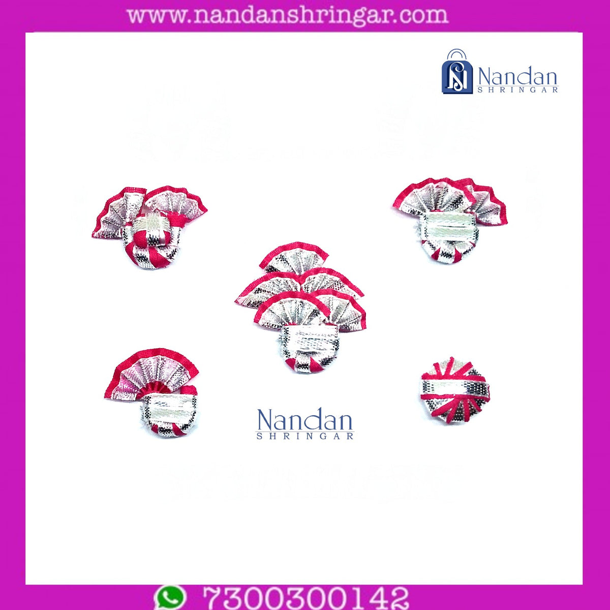 Silver Zari Paag Set - Patangi (Pack of 5) - nandanshringar