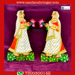 Gopi Kamal Pair in white, handcrafted floral design by nandanshringars, showcasing intricate details and elegant style.