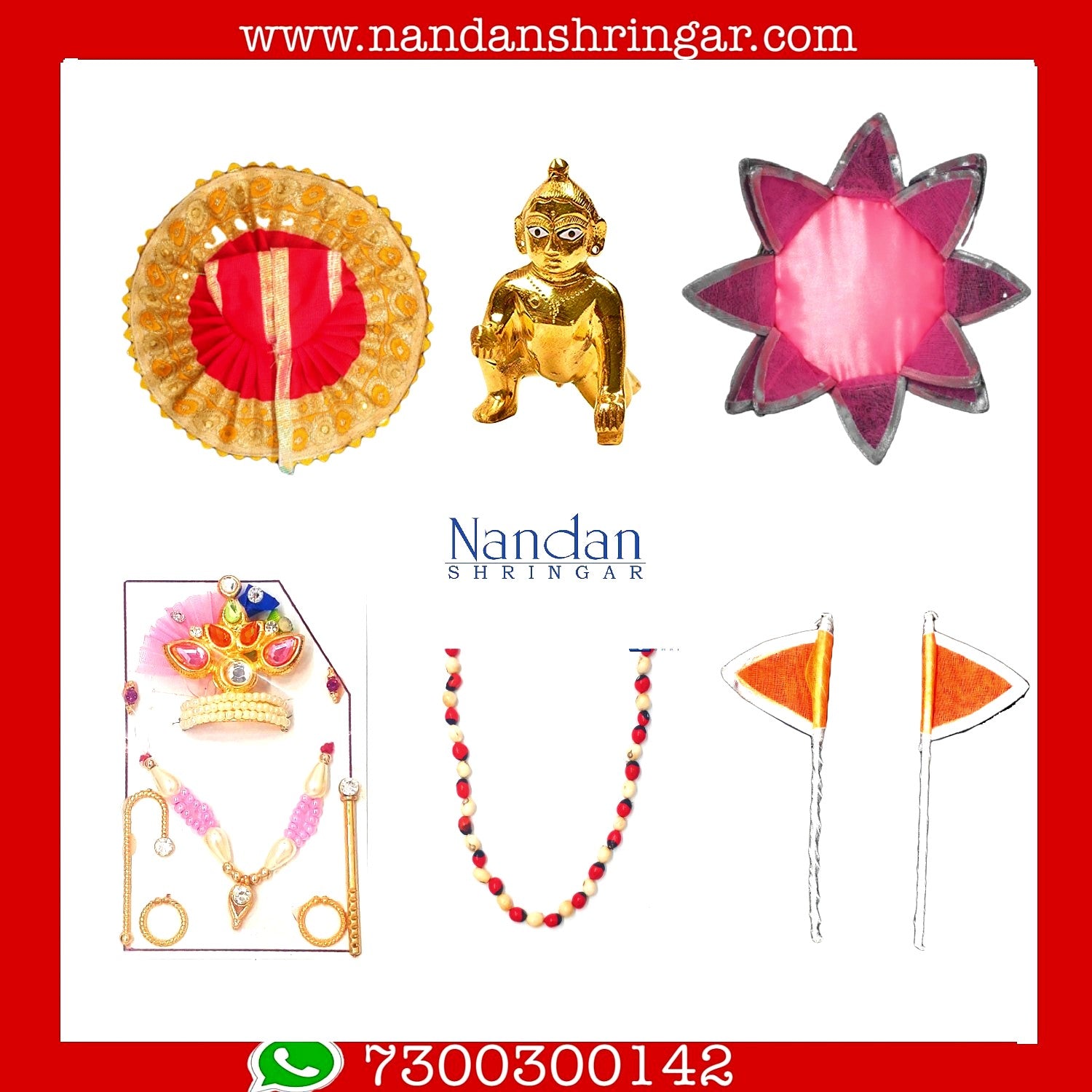 Shree Lalan Kit 500 by Nandanshringars featuring assorted traditional cosmetic products and packaging.