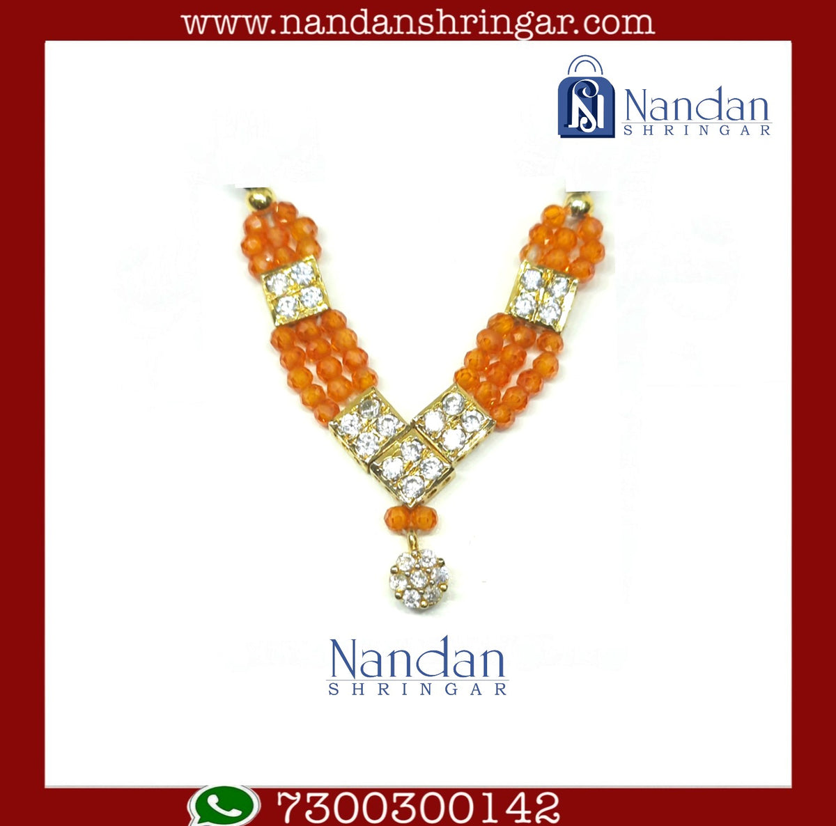 Kunjari Haar - Orange (Silver)