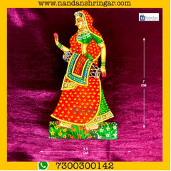 Orange Gopi Dholki pair by nandanshringars, featuring intricate designs and vibrant colors.