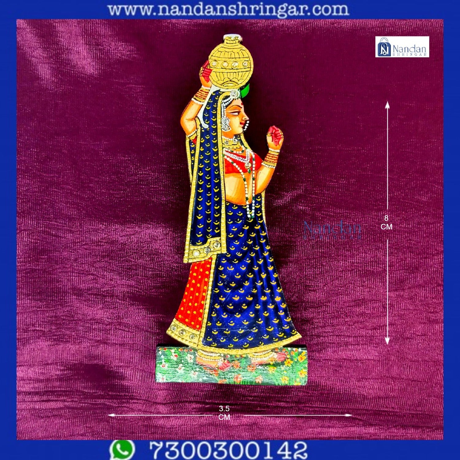 Blue Gopi Matki pair by nandanshringars, featuring intricate designs and traditional craftsmanship.