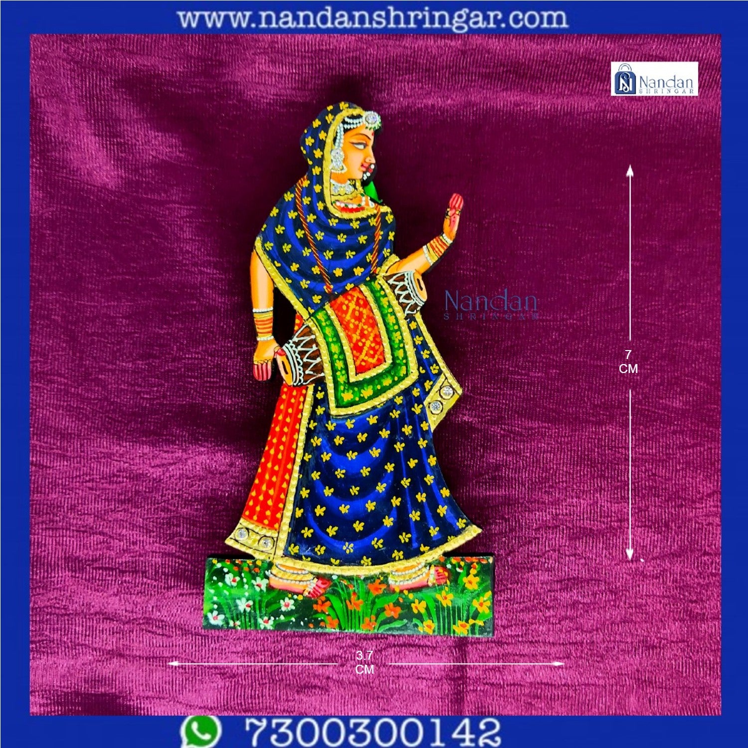 Blue Gopii Dholki Pair by nandanshringars, featuring intricate designs and traditional craftsmanship.