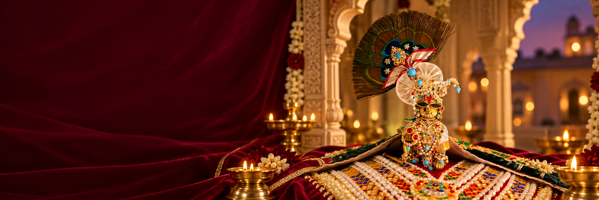 Thakurji adorned in Navratan shringar for Deepotsav