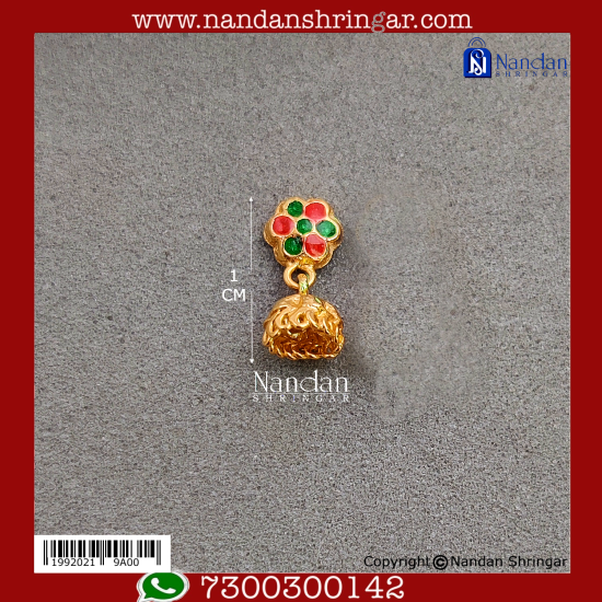 Meenakari Lolak Bindi - Silver (Karnfool) 