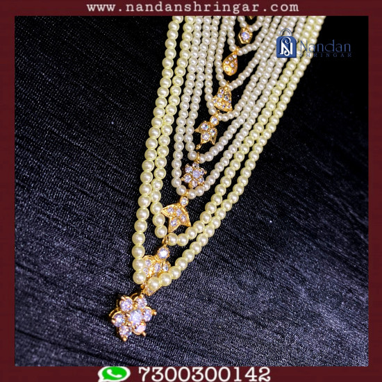 Semi Pearl Bati Mala Set  - Hindolna Special