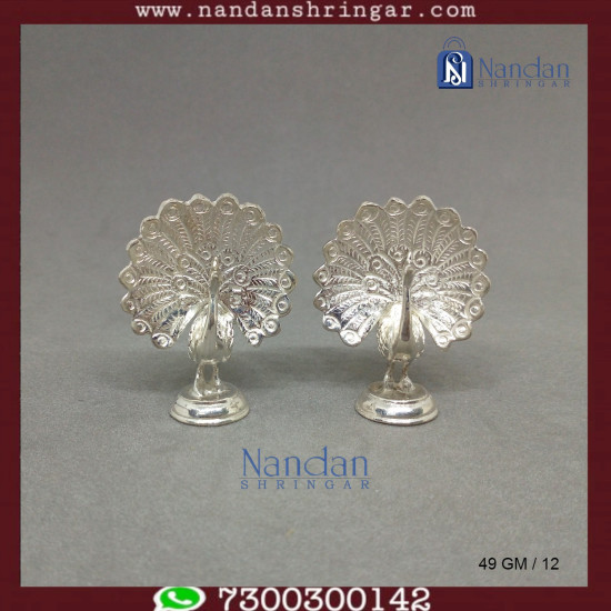 Peacock Fine Silver - One Pair